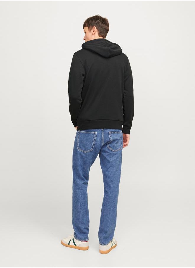 JJ Rebel by Jack and Jones Logo Box Print Rib Cuffed Hoodie  - Image 4