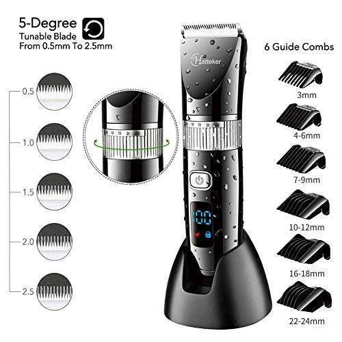 Hatteker Cordless Hair Trimmer Pro Hair Clippers Beard Trimmer for Men Haircut Kit Cordless USB Rechargeable Waterproof - Image 3
