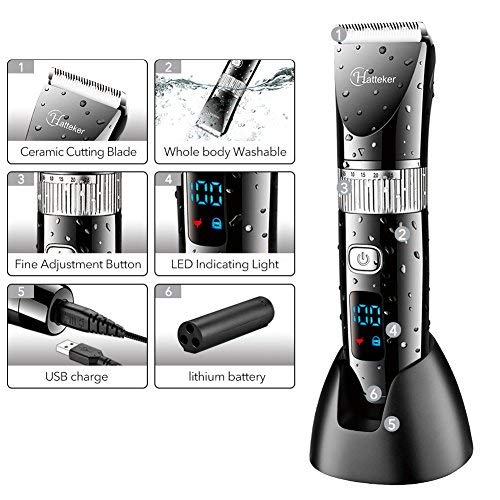 Hatteker Cordless Hair Trimmer Pro Hair Clippers Beard Trimmer for Men Haircut Kit Cordless USB Rechargeable Waterproof - Image 5
