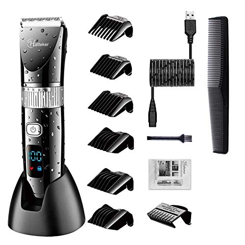 Hatteker Cordless Hair Trimmer Pro Hair Clippers Beard Trimmer for Men Haircut Kit Cordless USB Rechargeable Waterproof - Image 1