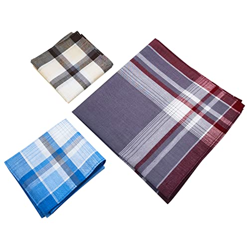 emlstyle Men's Handkerchiefs 100% Cotton Handkerchief with Check - Image 3
