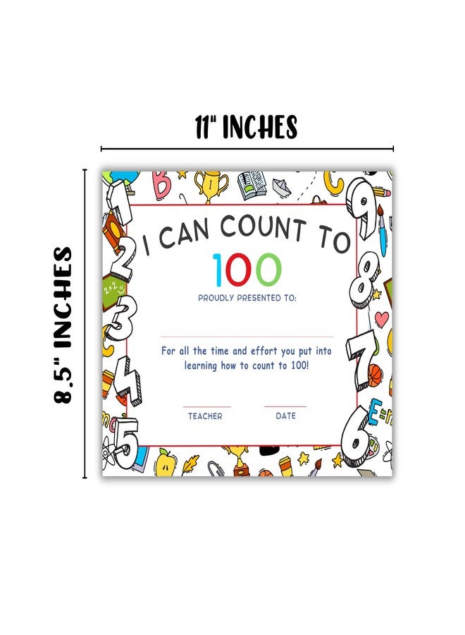 Lashicorn I Can Count to 100 Achievement Award 50pk 8.5x11” Certificate Math Worksheet Teacher End of Year Graduation Kindergarten 1st Grade - Image 4
