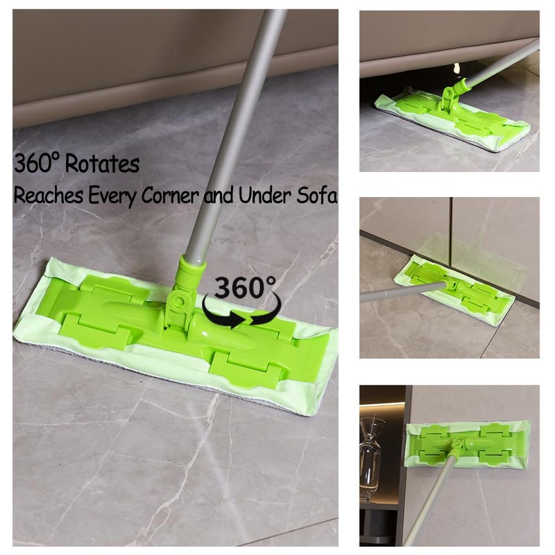 EaseYourDay Wet and Dry Flat Mop Head, Super Firm Clip on Pads, 2 Washable Mop Pads, Compatible with All Standard US Threading Pole - Image 3