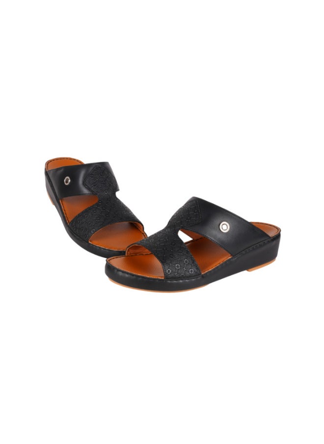 barjeel uno 008-3742 Barjeel Uno Men Arabic Sandals BS 01 Black  - Image 3