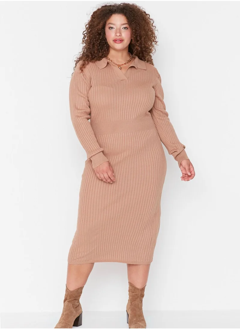 Trendyol Curve Polo Neck Knitted Dress