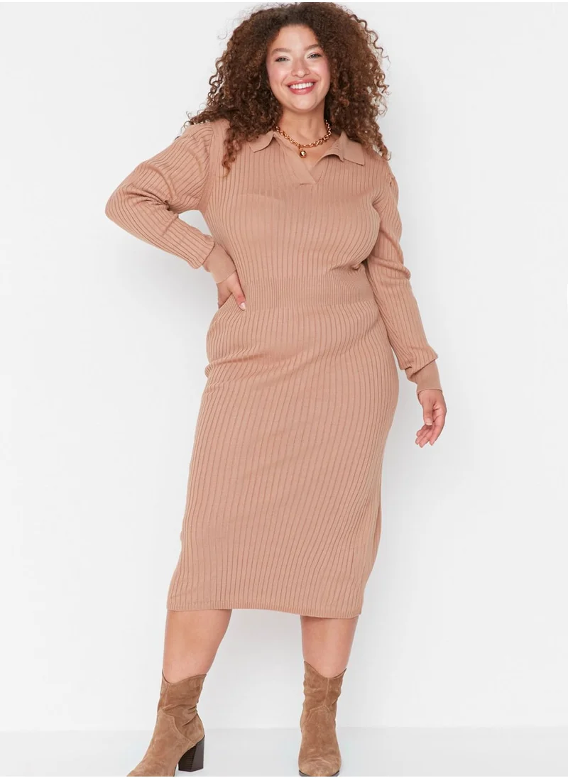 Trendyol Curve Polo Neck Knitted Dress