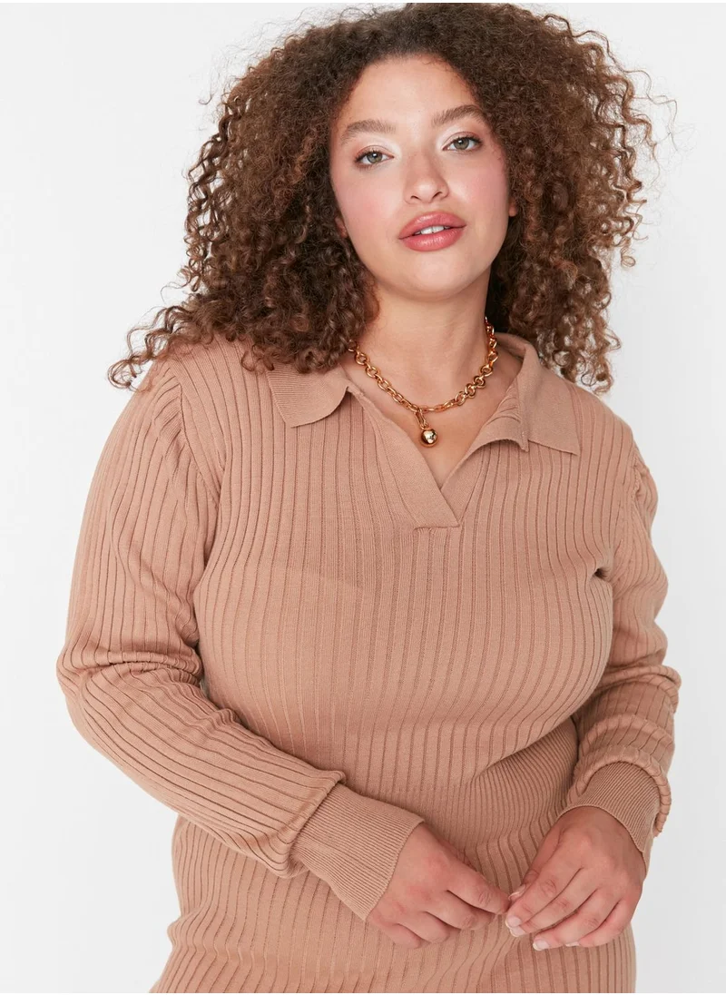 Trendyol Curve Polo Neck Knitted Dress