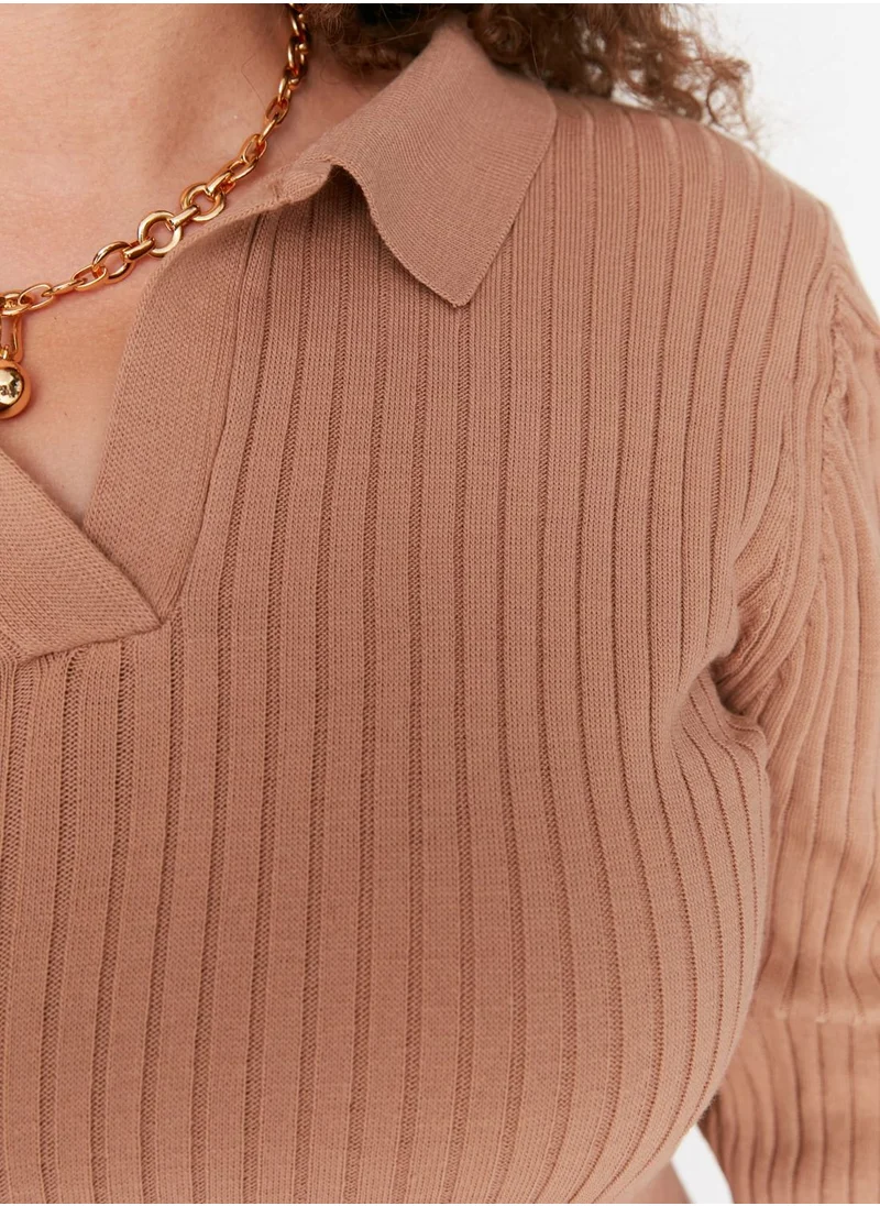 Trendyol Curve Polo Neck Knitted Dress