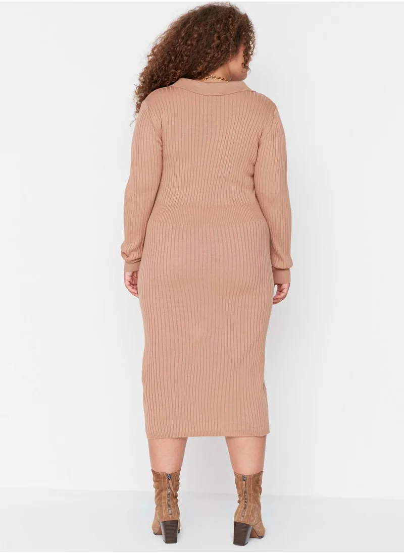 Trendyol Curve Polo Neck Knitted Dress