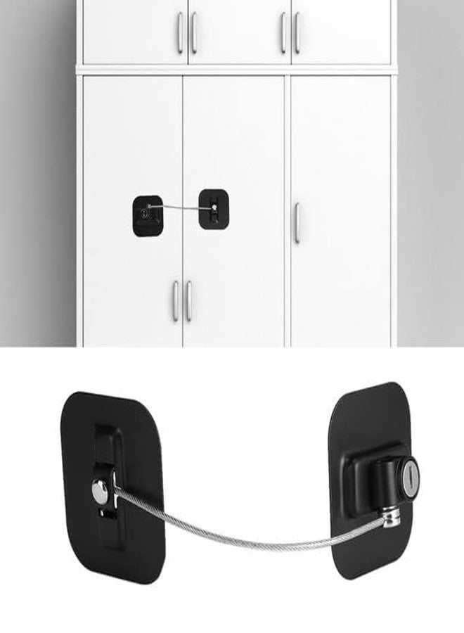 Olpad Adhesive Refrigerator Lock with Steel Cable, No-Drill Child Safety Lock for Drawers, Appliances, RVs, and Doors, Secure Your Cabinets, Fridge, and Drawers with Strong Adhesive & Steel Cable - Image 1