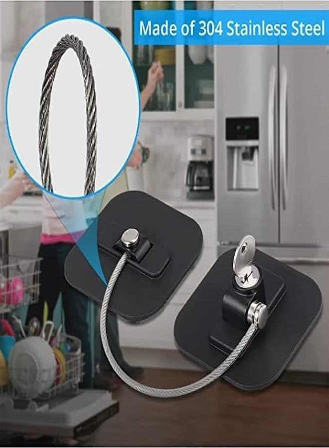 Olpad Adhesive Refrigerator Lock with Steel Cable, No-Drill Child Safety Lock for Drawers, Appliances, RVs, and Doors, Secure Your Cabinets, Fridge, and Drawers with Strong Adhesive & Steel Cable - Image 5