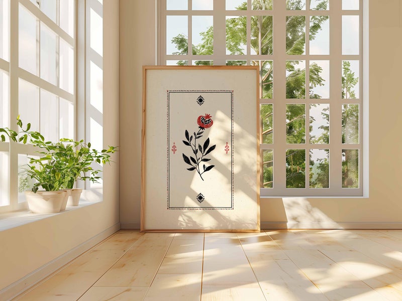 TNESSENTIAL Palestinian Pomegranate Branch Print, Arabic Botanical Art, Islamic Home Decor - Image 5