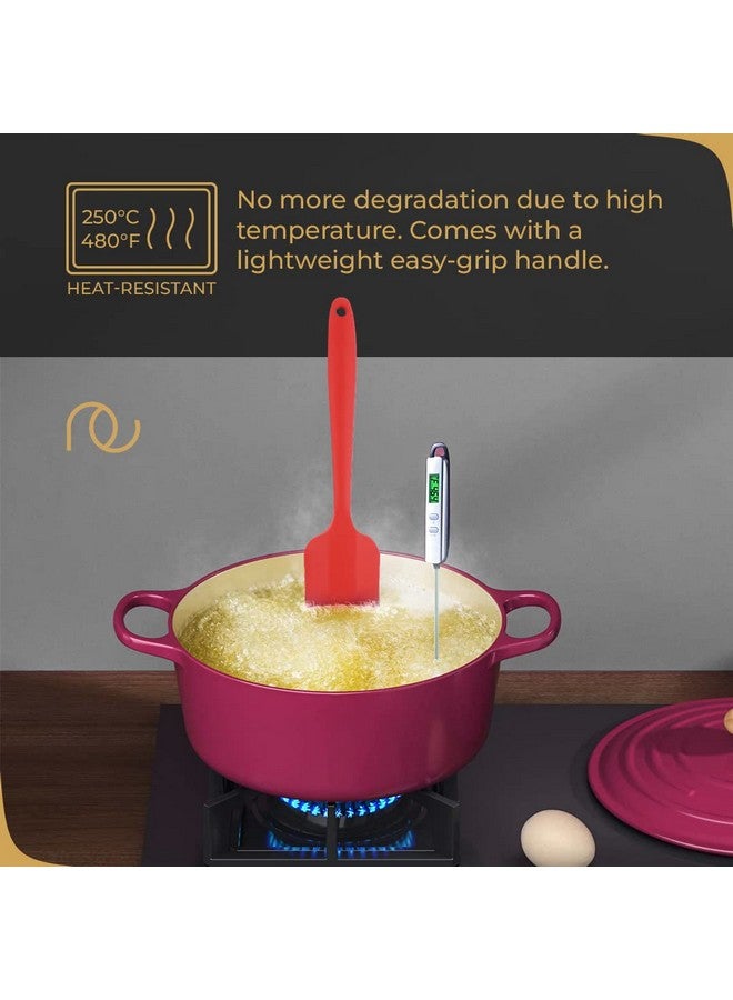 Frenchware (Set of 6) Non-Stick Premium Silicone Spatula for Cooking, Baking & Mixing, Heat-Resistant up to 230°C, Food-Grade & BPA-Free, Dishwasher Safe, FDA Approved (Red) - Image 5
