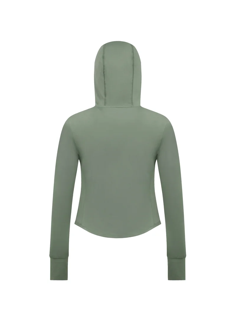 TOREAD Women's Lightweight Knitted Sun Protection Jacket - UPF50+ Cooling Stretchable Hooded Windbreaker with Thumbholes & Reflective Design for Summer Outdoor Activities