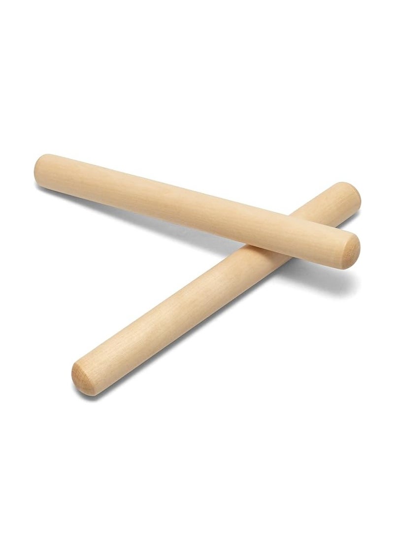 TIGER MUSIC CLA7-NT Natural Wooden Claves - 20cm Length Pair of Claves  - Image 3