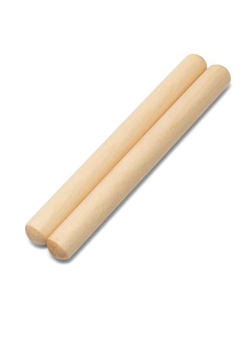 TIGER MUSIC CLA7-NT Natural Wooden Claves - 20cm Length Pair of Claves  - Image 4