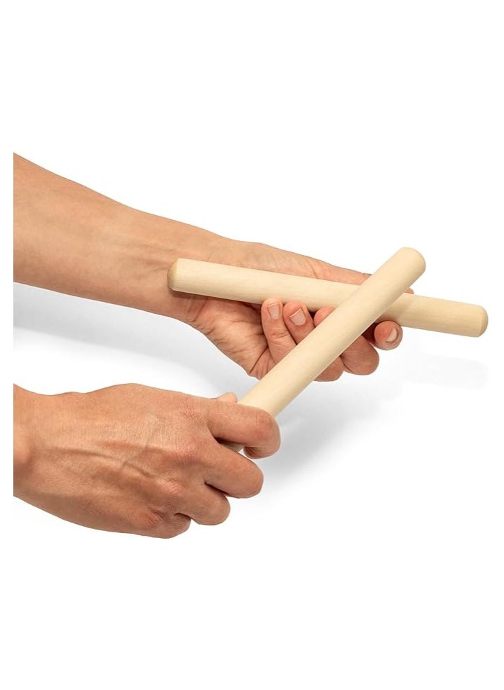 TIGER MUSIC CLA7-NT Natural Wooden Claves - 20cm Length Pair of Claves  - Image 5