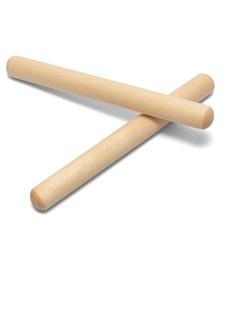 TIGER MUSIC CLA7-NT Natural Wooden Claves - 20cm Length Pair of Claves  - Image 2