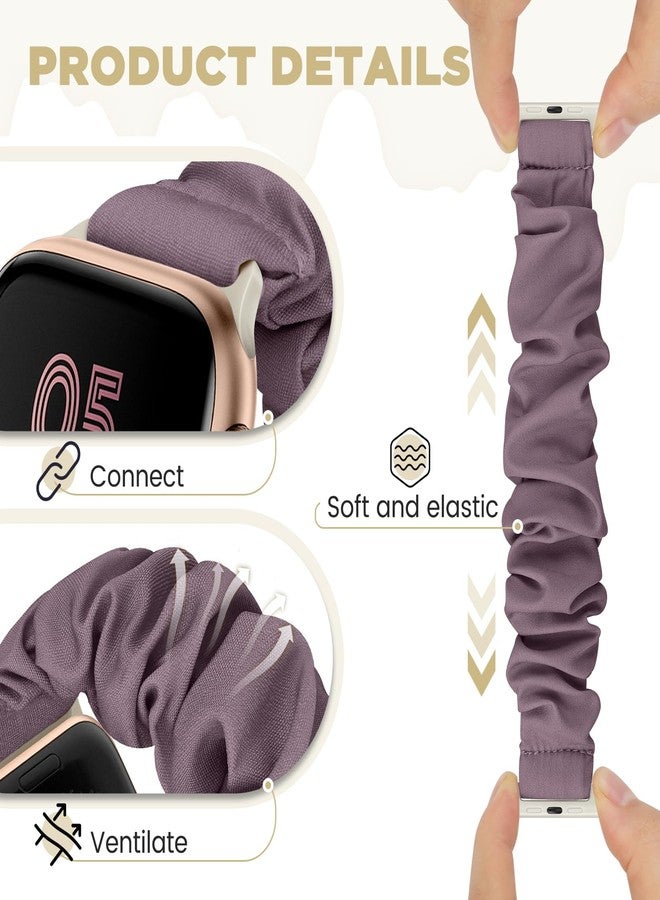 ShuYo Scrunchie Band Compatible with Kids Apple Watch Band 38mm 40mm 41mm / 42mm 44mm 45mm 46mm 49mm,Cute Printed Elastic Solo Loop Bands for iWatch Series 10/9/8/7/6/5/4/3/SE/SE2/Ultra 2/Ultra - Image 3