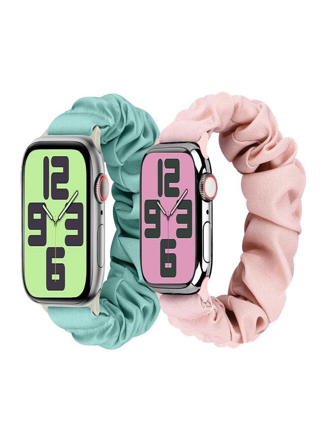 ShuYo Scrunchie Band Compatible with Kids Apple Watch Band 38mm 40mm 41mm / 42mm 44mm 45mm 46mm 49mm,Cute Printed Elastic Solo Loop Bands for iWatch Series 10/9/8/7/6/5/4/3/SE/SE2/Ultra 2/Ultra - Image 1