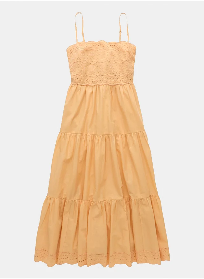 American Eagle AE Scalloped Tiered Midi Dress