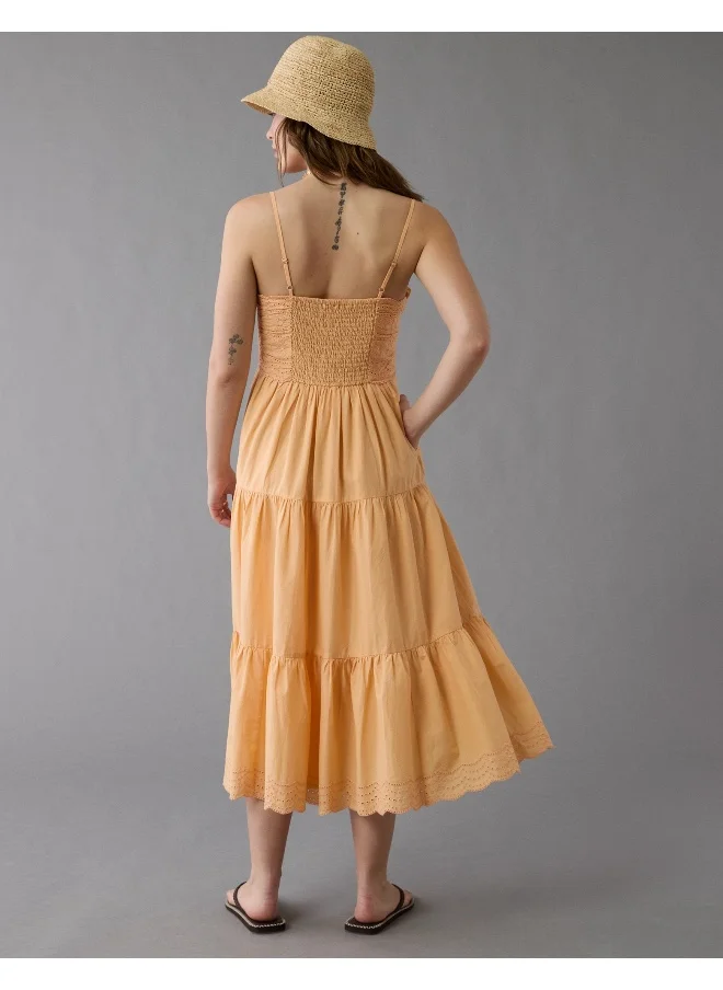 امريكان ايجل AE Scalloped Tiered Midi Dress
