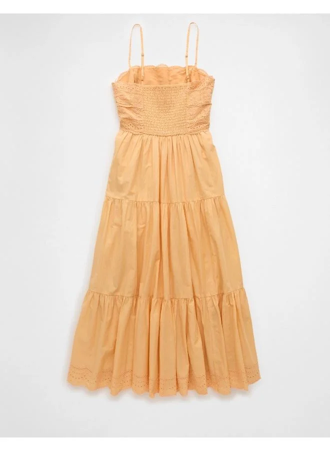 American Eagle AE Scalloped Tiered Midi Dress