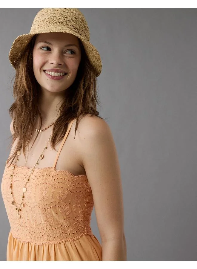 American Eagle AE Scalloped Tiered Midi Dress
