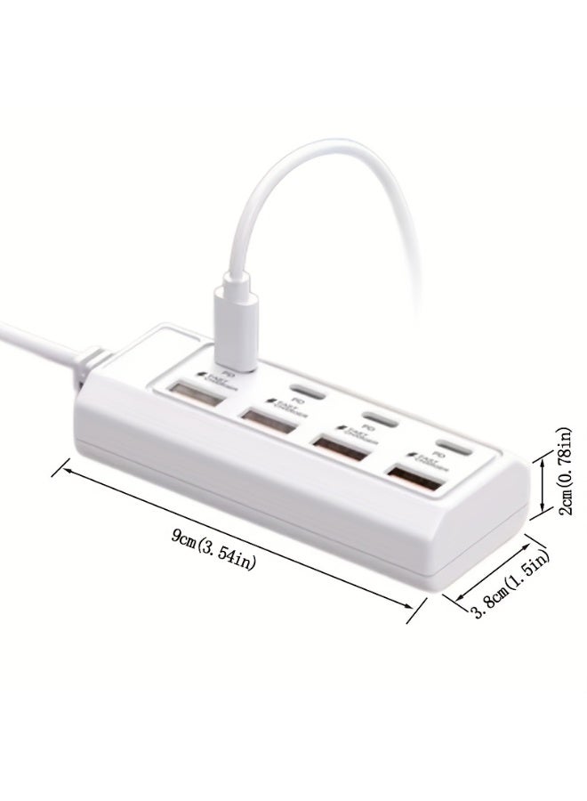 8-ports USB adapter[4USB+4PD] 25W hub fastcharging Multi-interface,Fast charging Wide compatibility Compatible with USB interface devices, Suitable for 5V USB devices such as computers, laptops, tablets, etc - Image 4