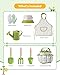 Grenebo Kids Gardening Set Toys Quality Garden Tool Kit for Kids and Toddlers Includes Two Shovels Garden hatRake ApronGloves Watering Can and Tool Bag Green - Image 4