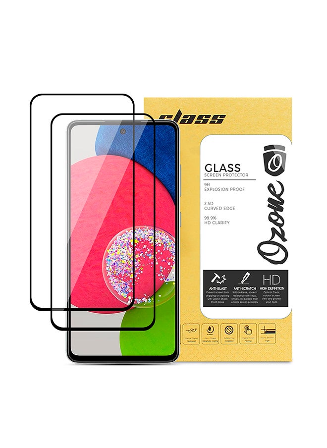O Ozone HD Glass Protector Compatible for Samsung Galaxy A52S 5GTempered Glass Screen Protector Shock Proof [2 Per Pack] HD Glass Protector - Black  - Image 1