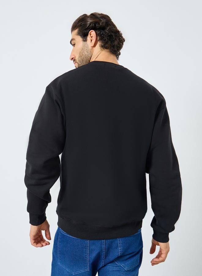 Styli Tokyo Graphic Print Black Sweatshirt - Image 5