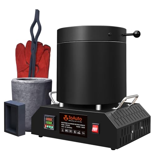 TOAUTO 8KG Large Electric Aluminum Melting Furnace ‎TAF8000, 1800W PID Smelter Kiln Electric Gold Smelting Furnace Kit, for Scrap Metal Recycle Melt Silver & Aluminum (below 1000℃ Metal） - Image 1