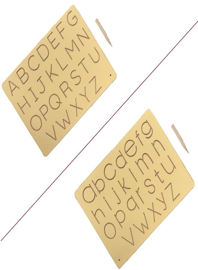 RCW Double Sided Capital & Small with Pencil Writing Practice Wooden Tracing Boards | Letter Educational Slate | Learning Board for Baby (3 to 6) -Set of 1 - Image 1