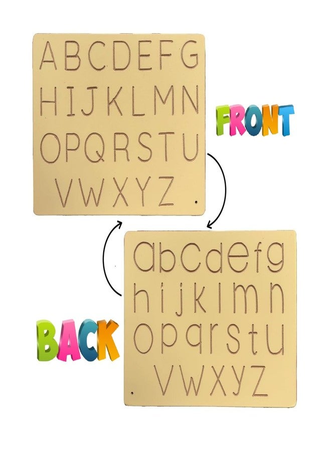 RCW Double Sided Capital & Small with Pencil Writing Practice Wooden Tracing Boards | Letter Educational Slate | Learning Board for Baby (3 to 6) -Set of 1 - Image 2