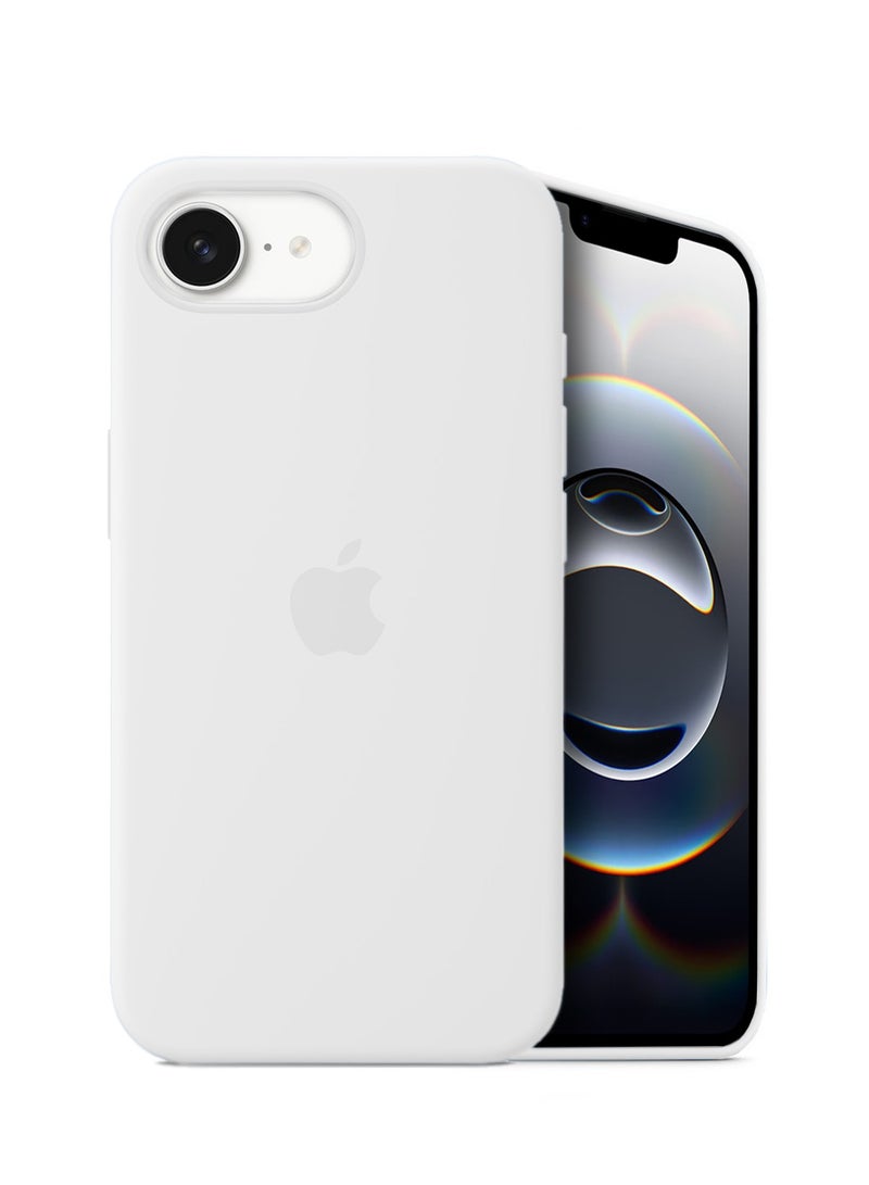 Wtech Apple iPhone 16e 5G 2025 Premium Soft Liquid Silicone Case Cover (MCRPSN) - White - Image 1