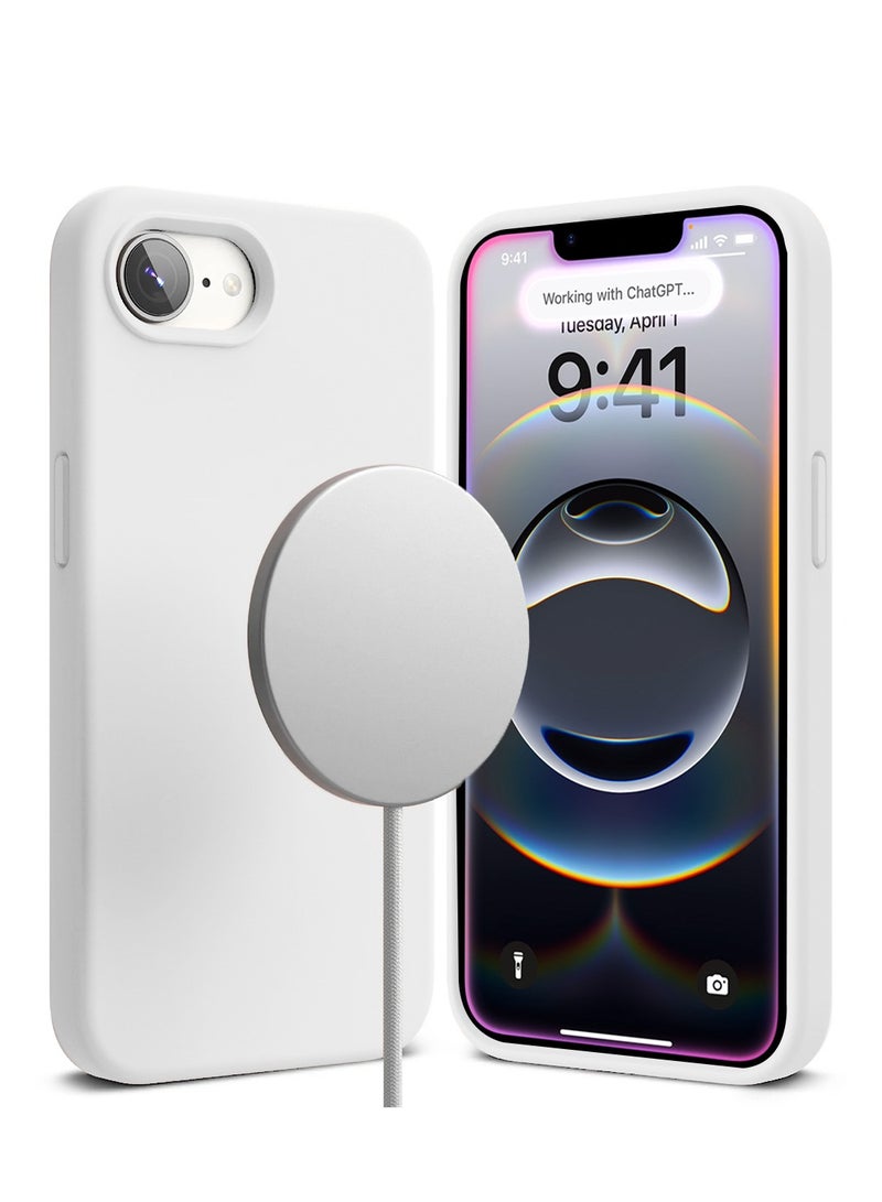 Wtech Apple iPhone 16e 5G 2025 Premium Soft Liquid Silicone Case Cover (MCRPSN) - White - Image 2