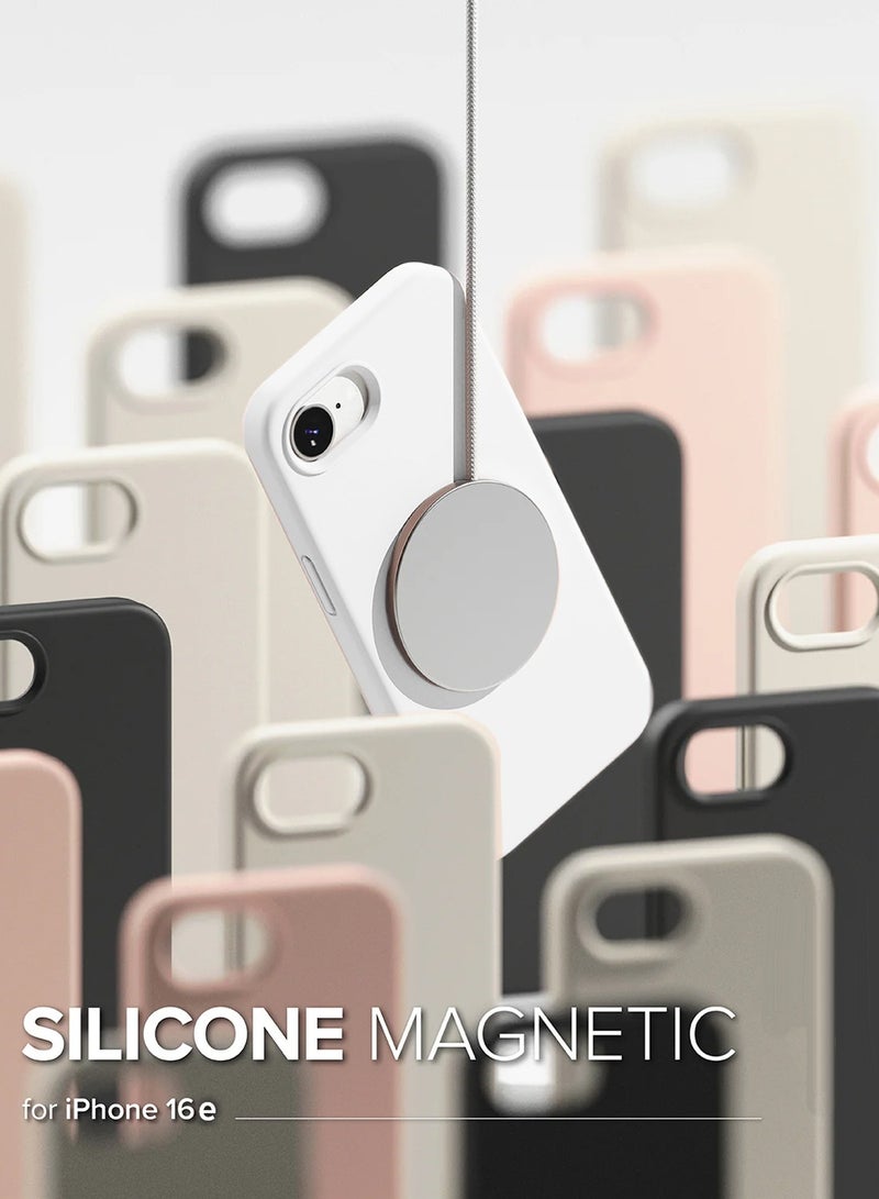 Wtech Apple iPhone 16e 5G 2025 Premium Soft Liquid Silicone Case Cover (MCRPSN) - White - Image 3