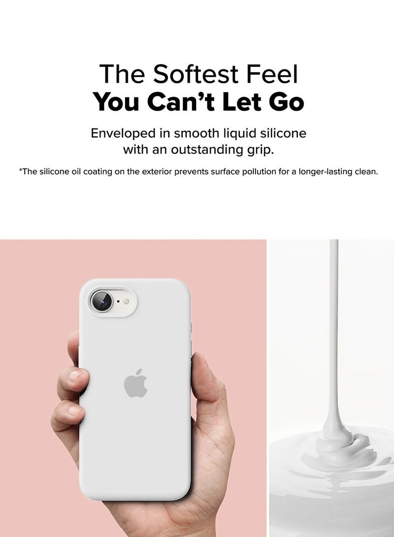 Wtech Apple iPhone 17e 5G 2026 Premium Soft Liquid Silicone Case Cover (MCRPSN) - White - Image 3