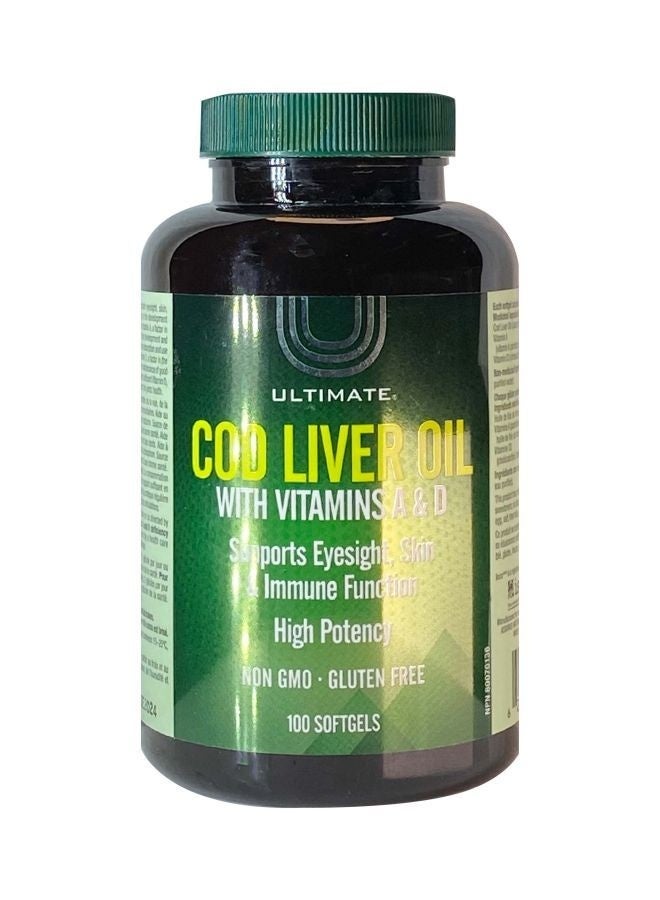 Ultimate Cod Liver Oil With Vitamins A & D Softgel, 100 Pcs