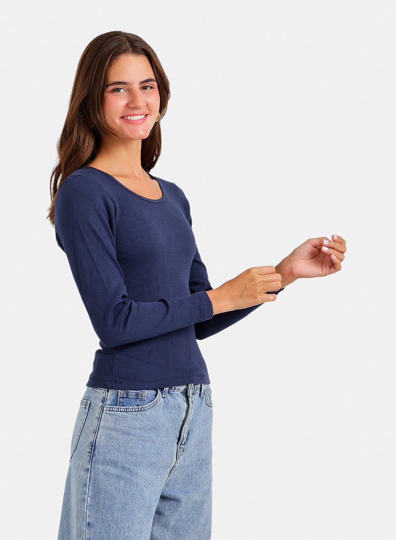 Carina Long Sleeves Ribbed Top - Image 2