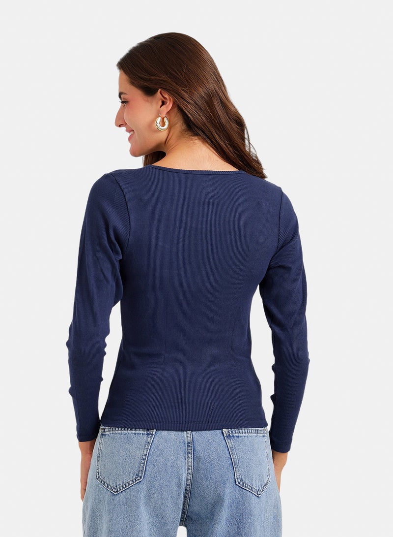 Carina Long Sleeves Ribbed Top - Image 4