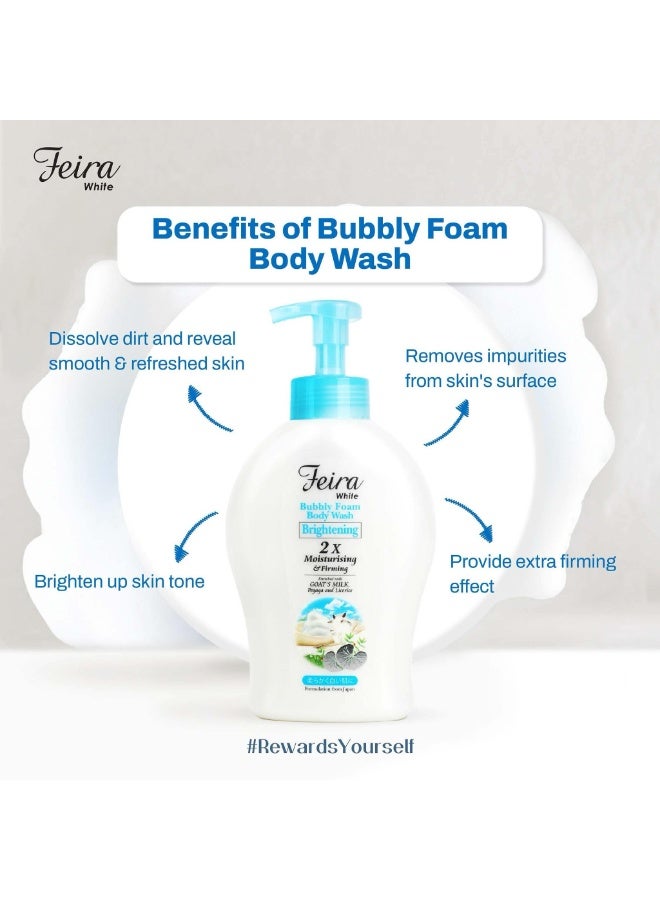 Feira White Bubbly Foam Body Wash
Enriched With Goat'S Milk Pegaga & Licorice 800 ML - Image 2