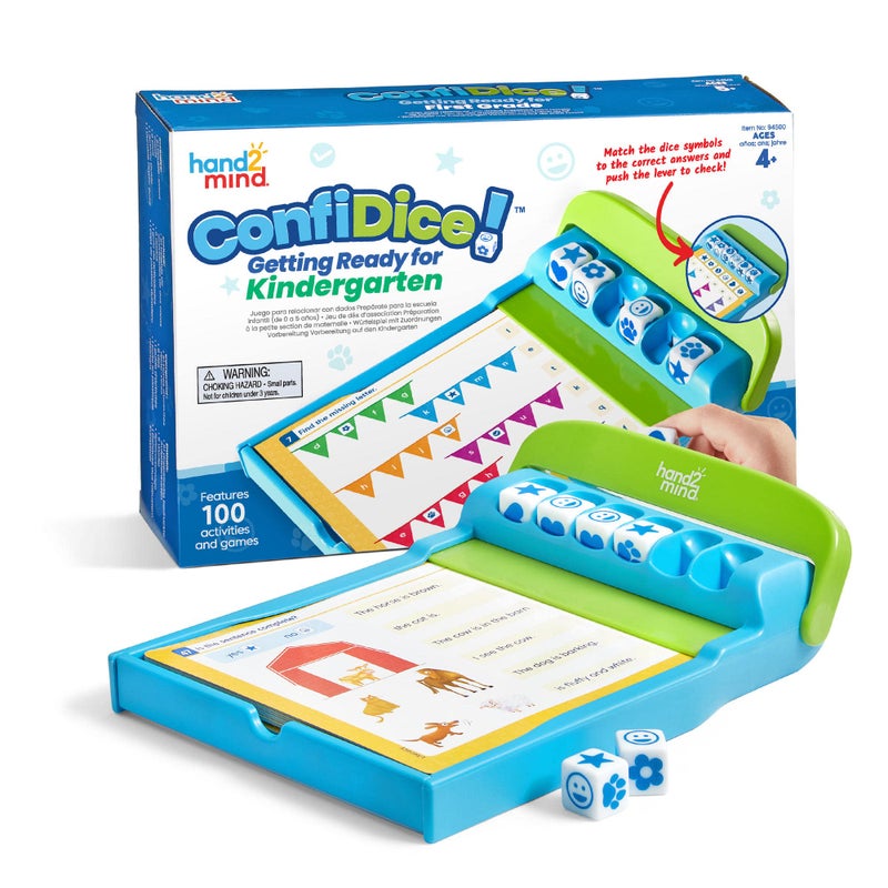 hand2mind ConfiDice Getting Ready for Kindergarten Elementary Prep Learning Games for Kindergarten Toddler Learning Math and Reading Games Workbook for Kids 100 Activities - Image 2