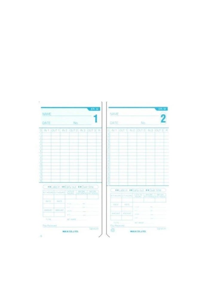 Generic MAX ER-M Time Card 100/Pack  - Image 2