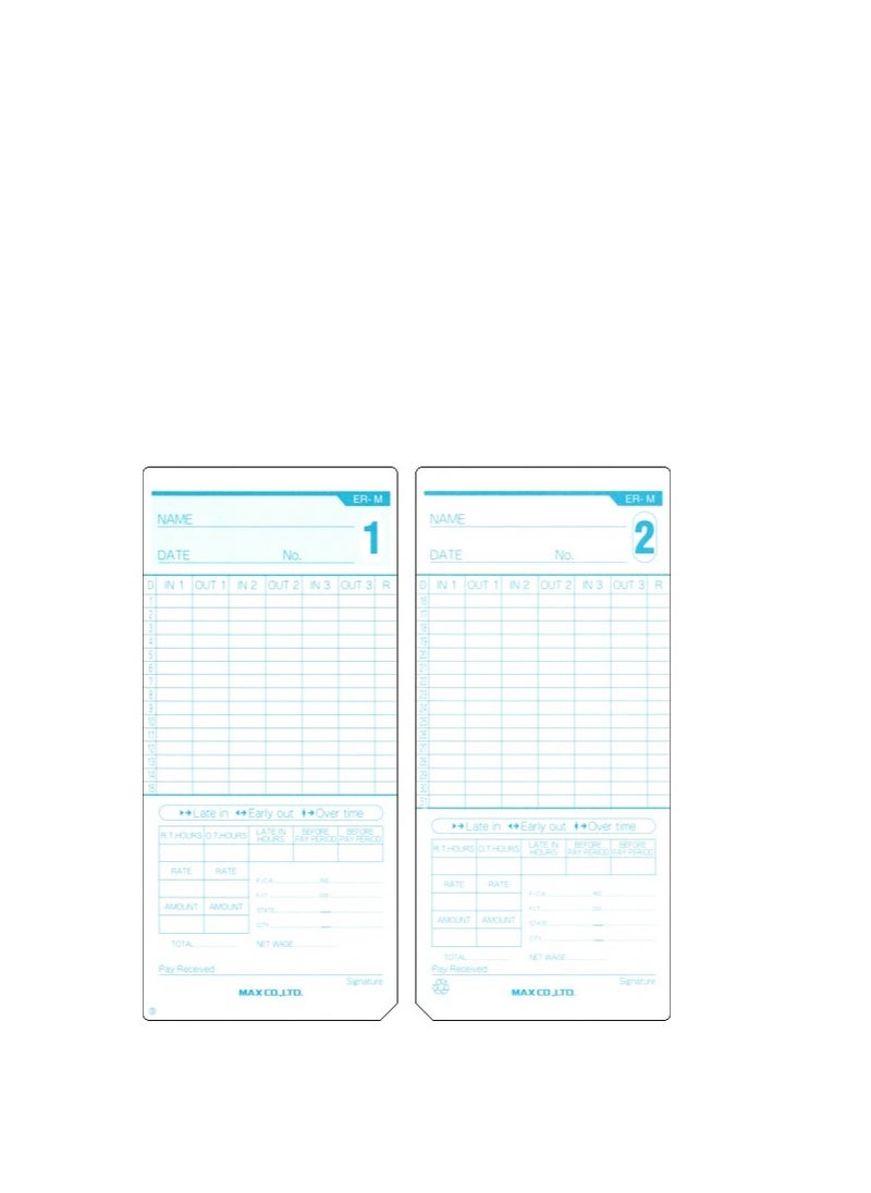 Generic MAX ER-M Time Card 100/Pack  - Image 3