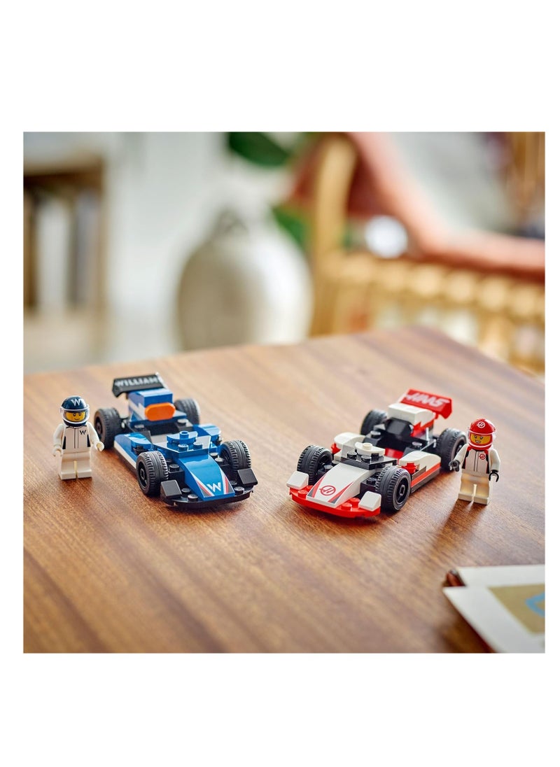 LEGO LEGO F1 Williams Racing & Haas F1 Race Cars - Toy Formula 1 Building Models With 2 Driver Minifigures - 60464  - Image 5