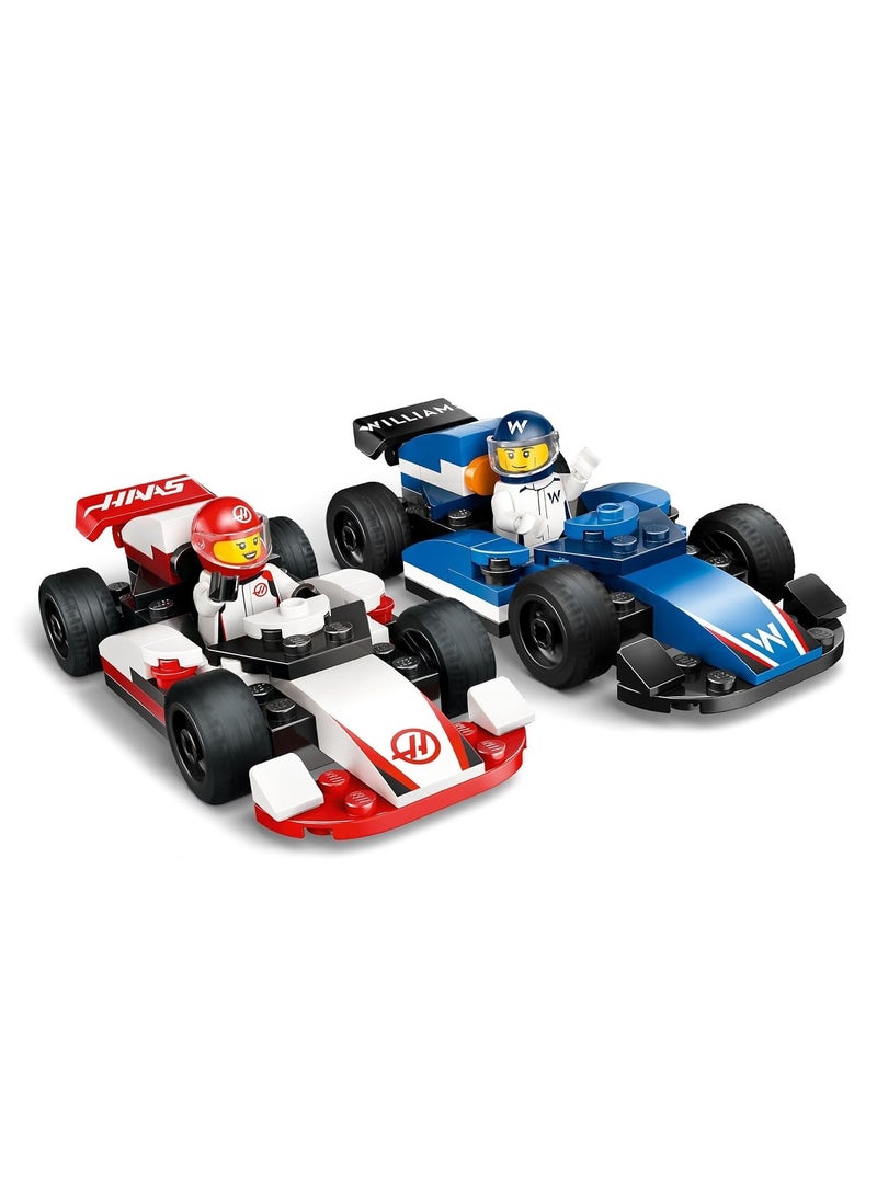 LEGO LEGO F1 Williams Racing & Haas F1 Race Cars - Toy Formula 1 Building Models With 2 Driver Minifigures - 60464  - Image 2