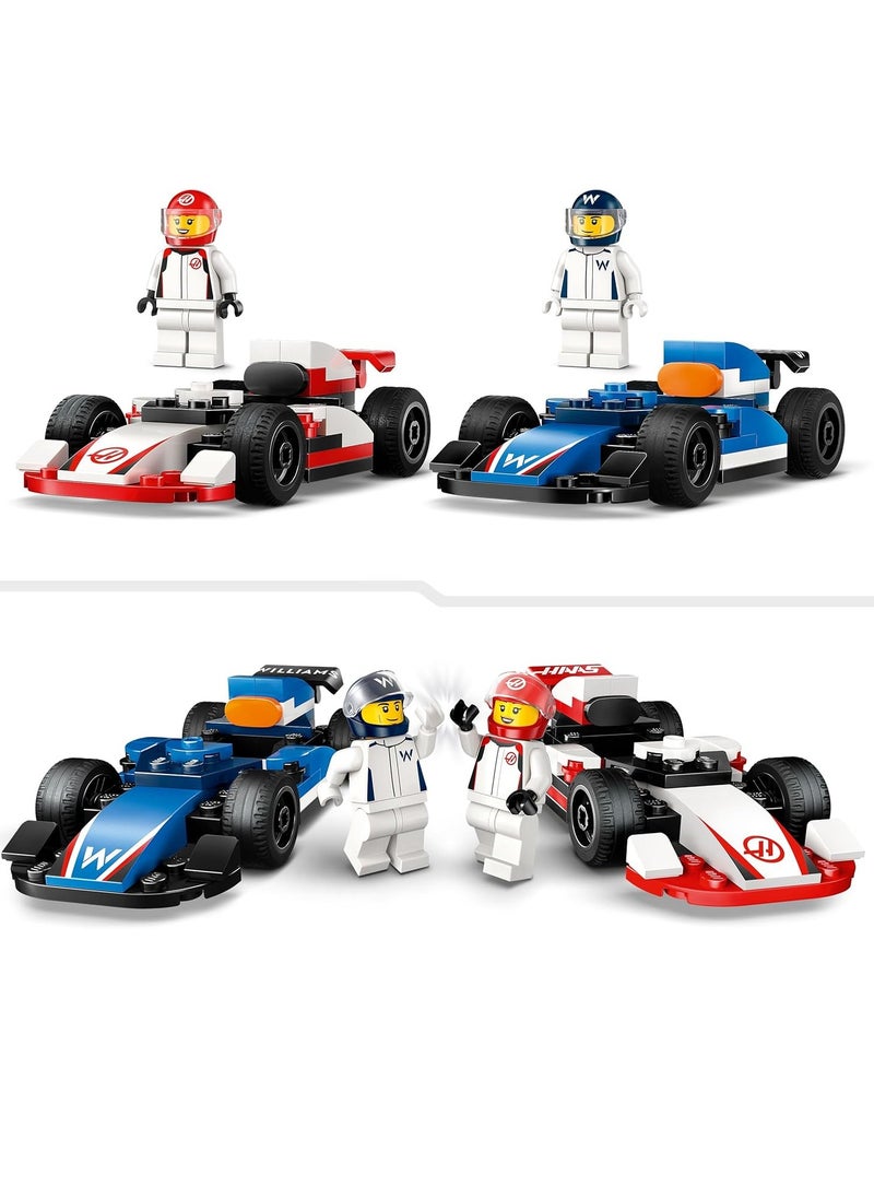 LEGO LEGO F1 Williams Racing & Haas F1 Race Cars - Toy Formula 1 Building Models With 2 Driver Minifigures - 60464  - Image 3