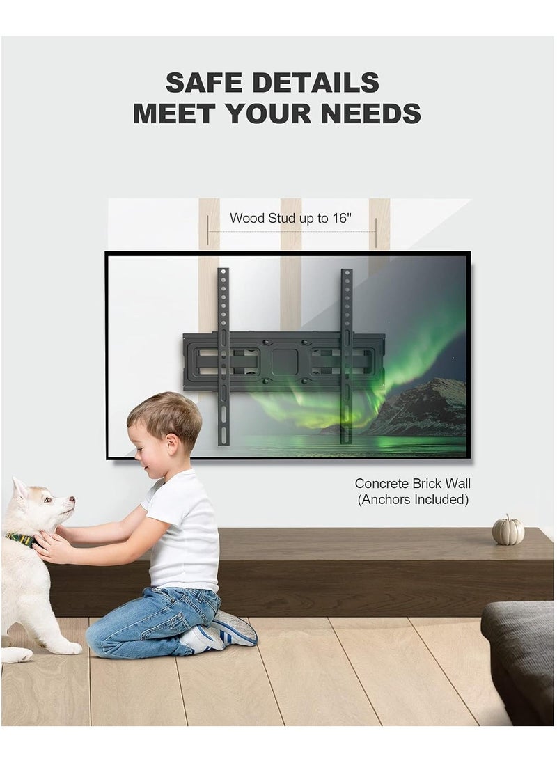 JAJEEK Full Motion TV Wall Mount Bracket for 26-55 Inch LED, LCD, OLED TVs – Dual Articulating Swivel Arms, Tilts & Rotates for Optimal Viewing – Heavy-Duty Steel, Max VESA 400x400mm, Supports up to 99 lbs  - Image 4